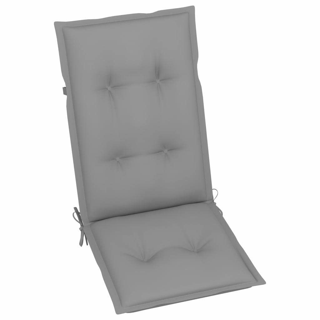 **Mikalo Solid Acacia Wood Rocking Chair with Gray Cushions - Comfortable Outdoor Rocker for Patio, Garden, and Relaxation**