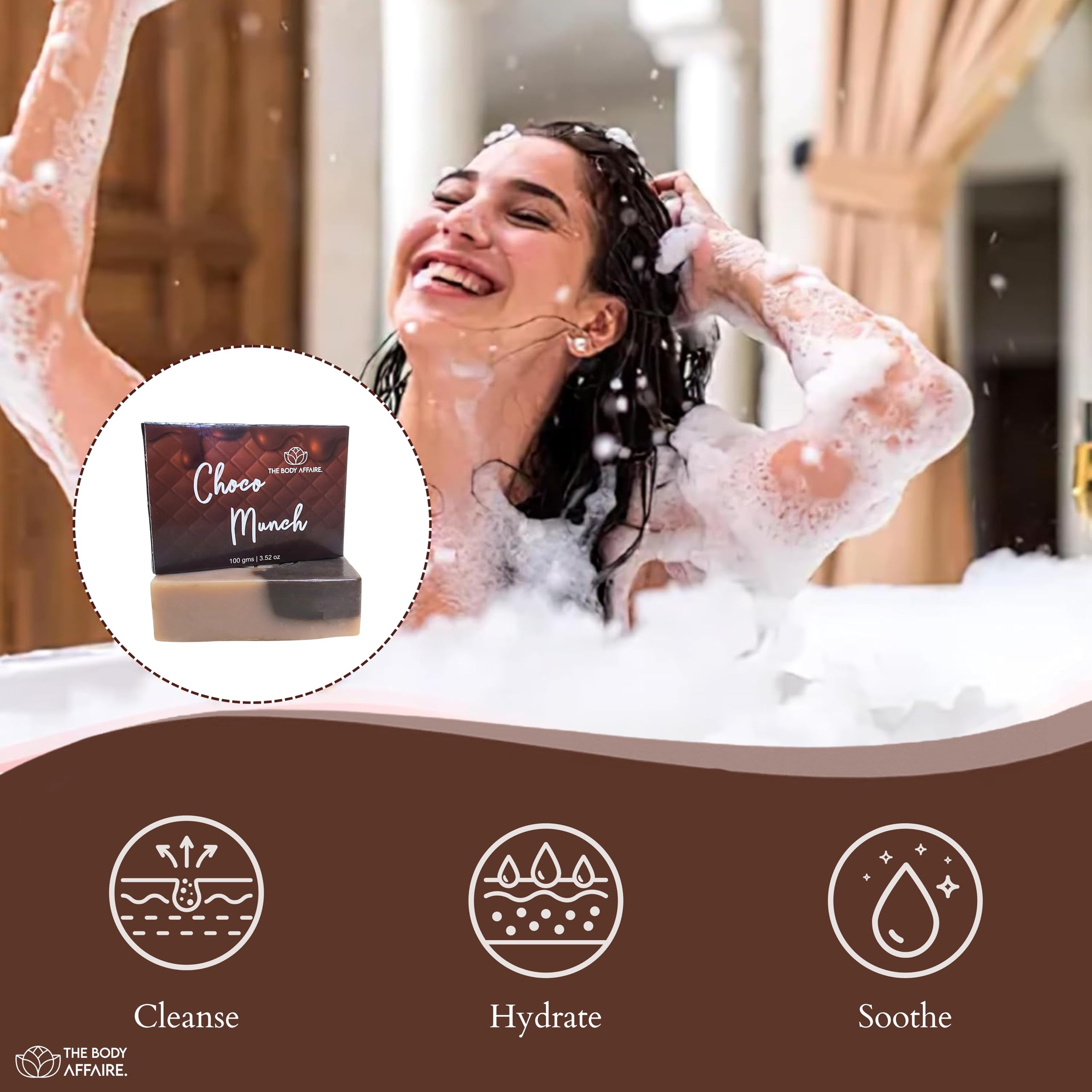FORGANIK Handmade Soap by The Body Affaire - 100g Organic Chocolate Scented Soap Bar for Moisturizing & Exfoliating | Perfect for Dry Skin Care, Spa Day & Gift Giving