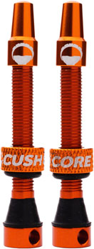 CushCore Tubeless Presta Valve Set - 44mm Orange - Compatible with Mountain Bike & Road Bike Wheels for Enhanced Performance
