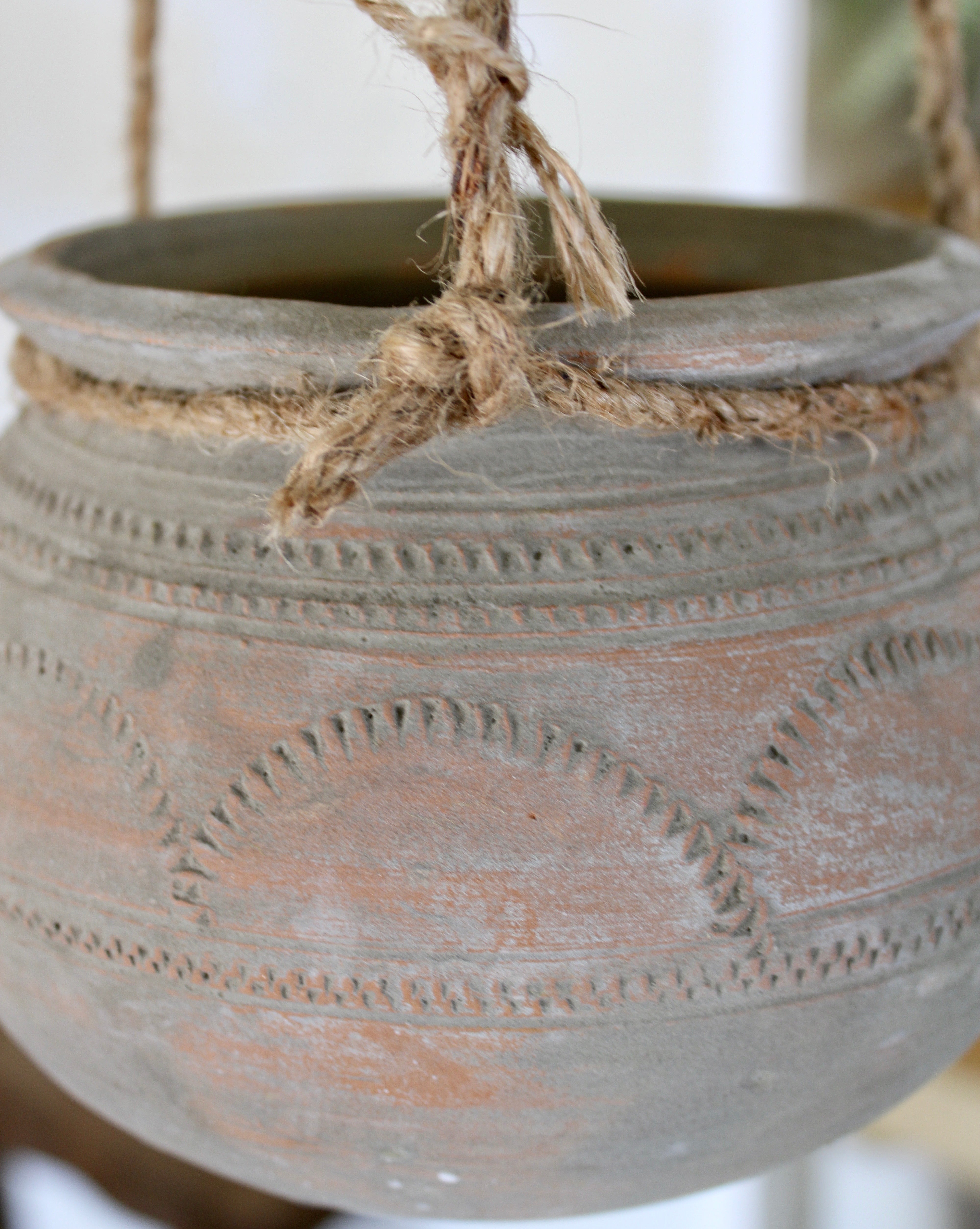 Handmade Ceramic Hanging Planter for Indoor Plants - Boho Home Decor for Living Room, Bedroom, or Balcony