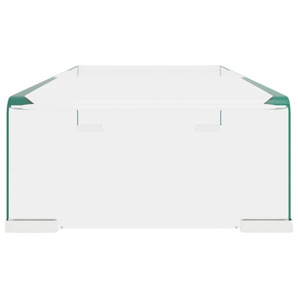 Clear Glass TV Stand & Monitor Riser - 23.6