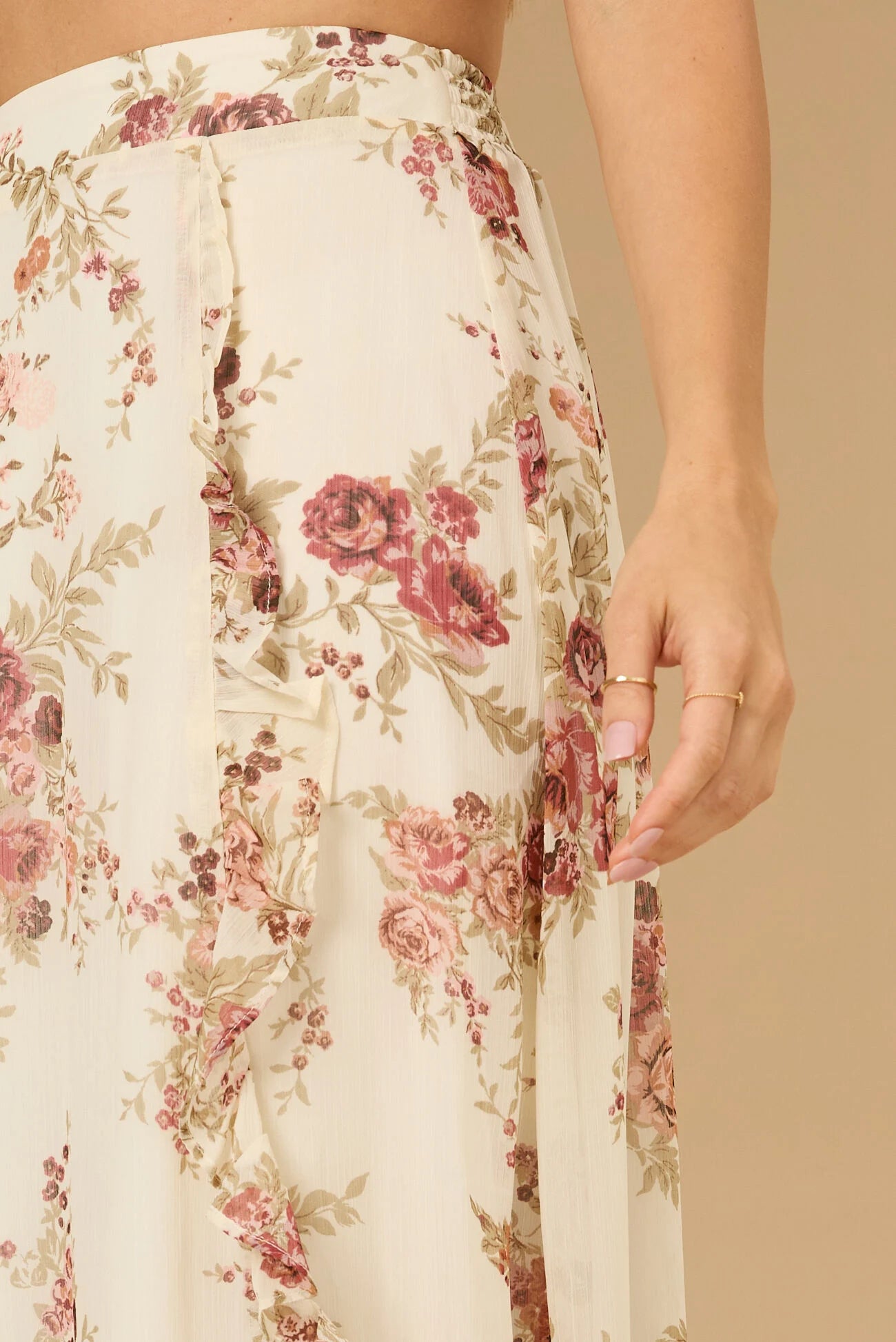 Isabella Floral Midi Skirt - Women's Summer A-Line Skirt with Pockets | Perfect for Beach, Vacation & Boho Outfits