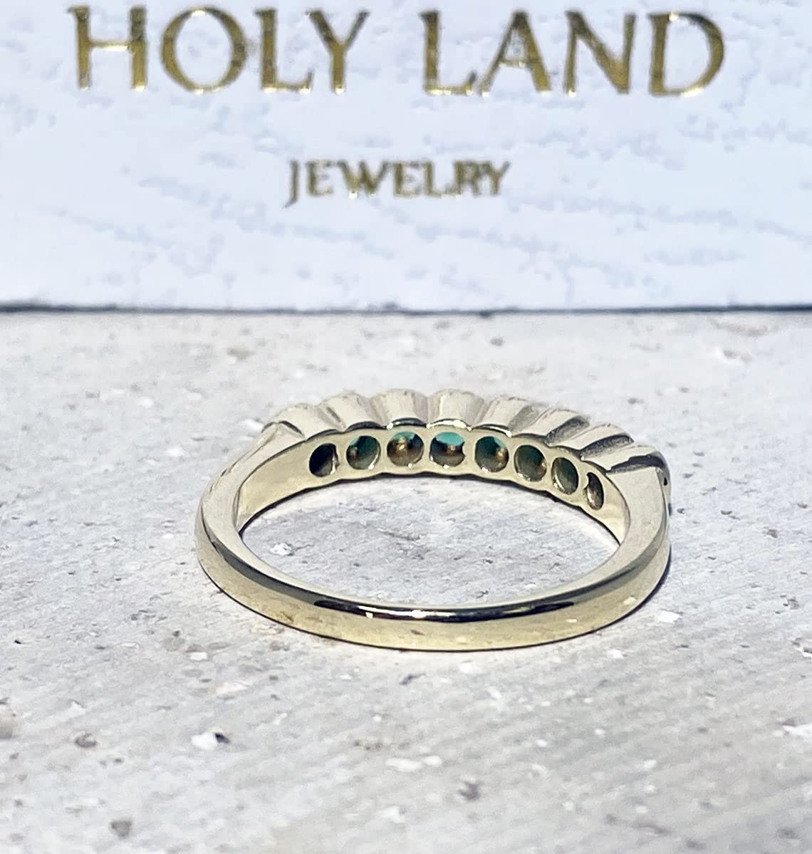 Emerald Birthstone Ring for May - 14K Gold Bezel Set Stacking Ring - Dainty Green Jewelry for Women - Perfect for Everyday Wear, Gift Giving & Special Occasions