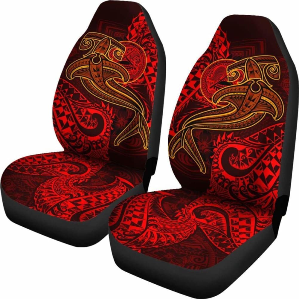 Premium American Samoa Car Seat Covers - Red Shark Polynesian Tattoo Design (102802) | Durable & Stylish Protection for Cars, Trucks & SUVs | Perfect for Travel, Commuting & Outdoor Adventures