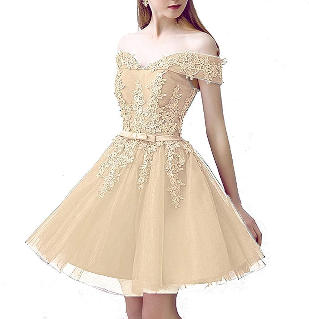 JAEDEN Elegant Lace Short Homecoming Dress - Tulle Prom Dress for Teens | Perfect for HOCO, School Dances & Special Occasions