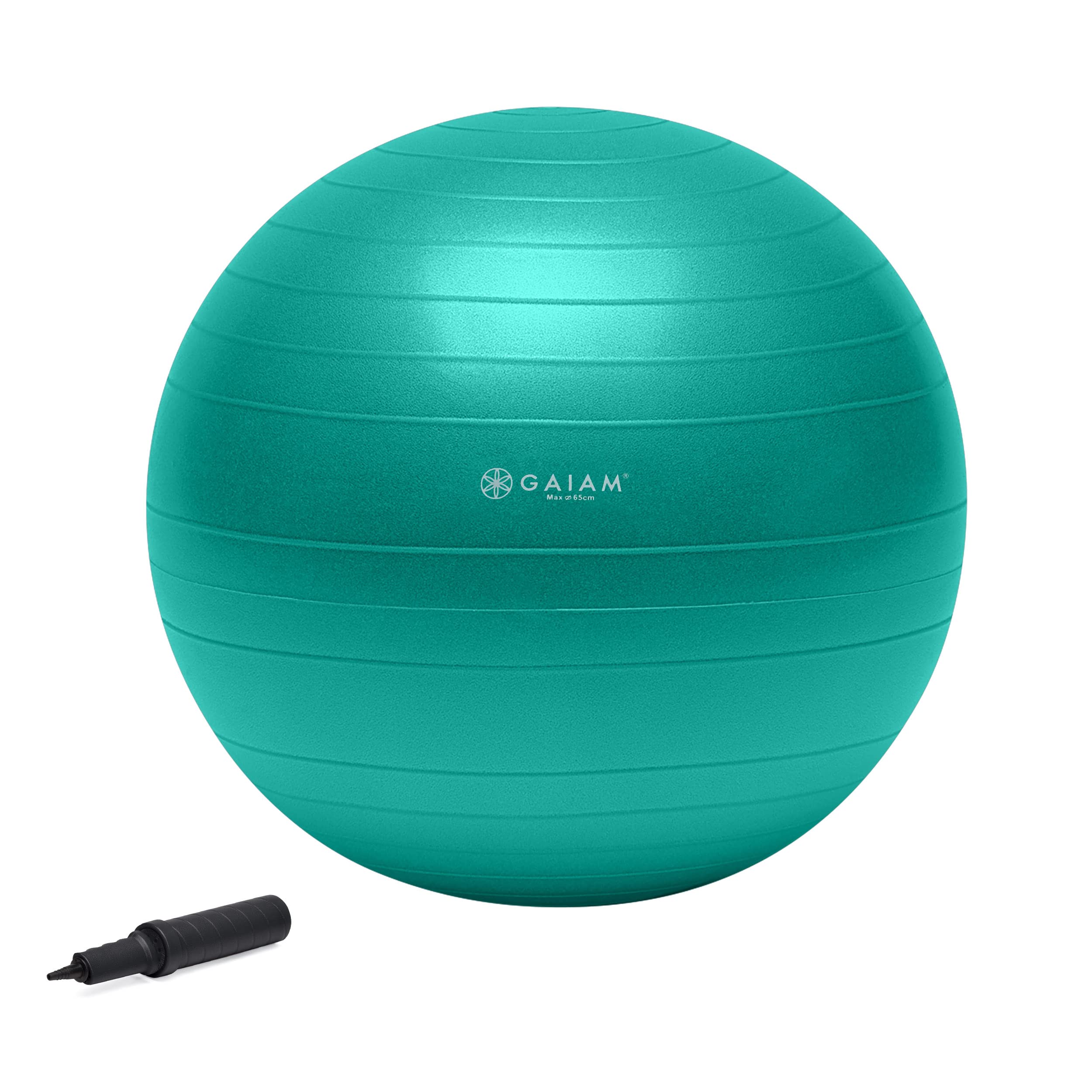 Gaiam Anti-Burst Exercise Stability Ball with Air Pump - Yoga, Pilates & Home Office Fitness - Perfect for Core Workouts, Posture Support & Desk Chair Replacement (Multiple Sizes)