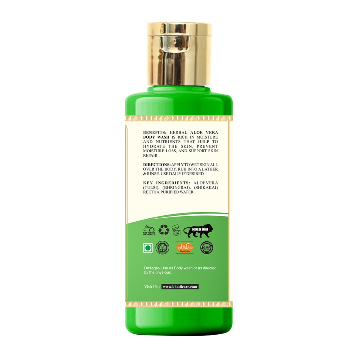 Khadi Care Herbal Aloe Vera Body Wash for Soft & Hydrated Skin | Refreshing Exotic Aroma | 210ml | Perfect for Daily Shower & Spa Relaxation at Home