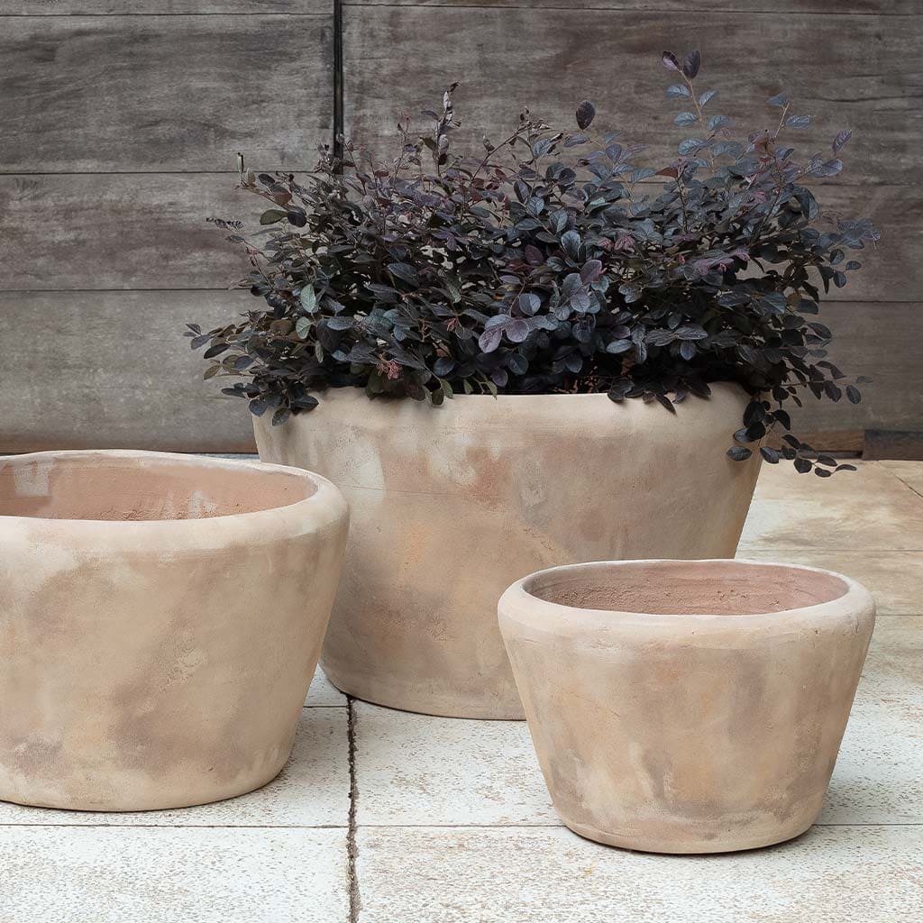 Campania International Whitby Planter Set of 3 - Antico Terra Cotta Flower Pots for Indoor/Outdoor Garden Decor - Perfect for Patio, Deck, and Home Plant Display