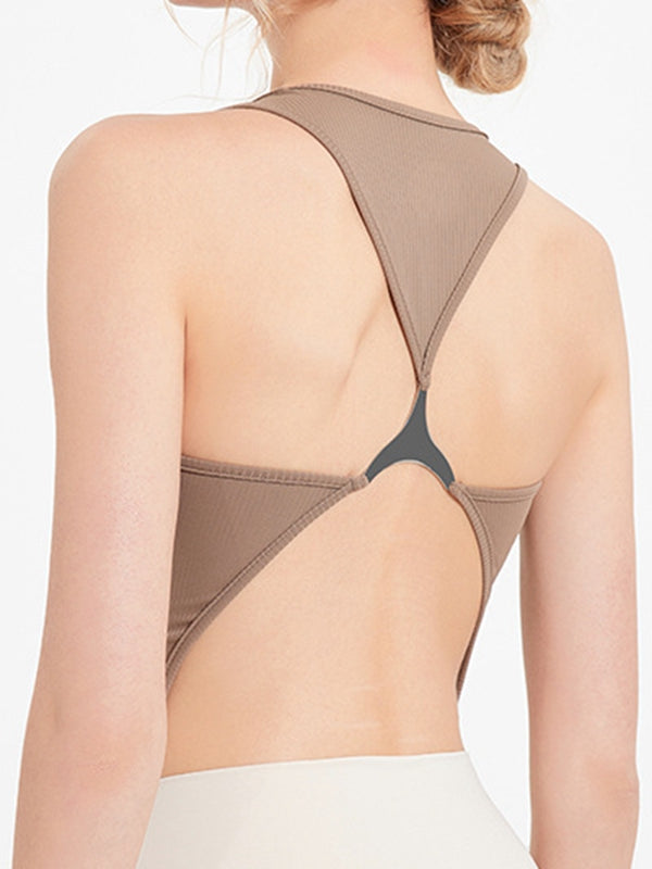 ZASUWA Women's Sexy U Neck Backless Metal Tank Top - Perfect for Night Out, Clubwear, and Summer Fashion