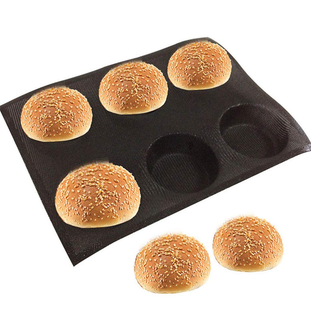 TOPBATHY 6-Cavity Round Silicone Baking Mold - Non-Stick Reusable Cornbread Cupcake Pan for Fondant, Bread & Desserts - Perfect for Home Baking, Party Treats & DIY Cooking