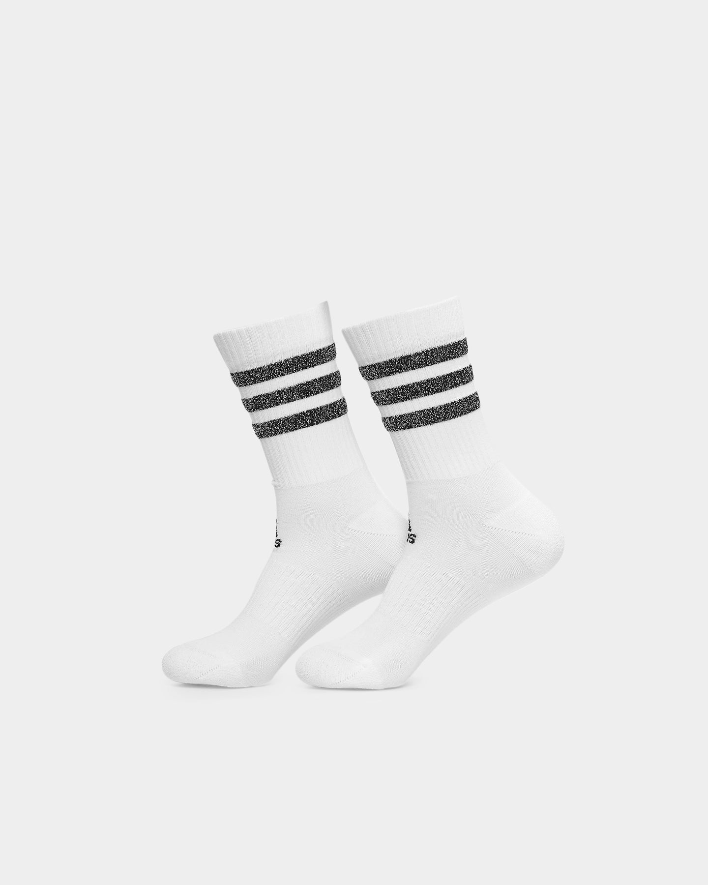 Adidas Glam 3 Stripes Cushioned Crew Sport Socks 3 Pairs Black/White - Comfortable Athletic Socks for Running, Gym & Everyday Wear