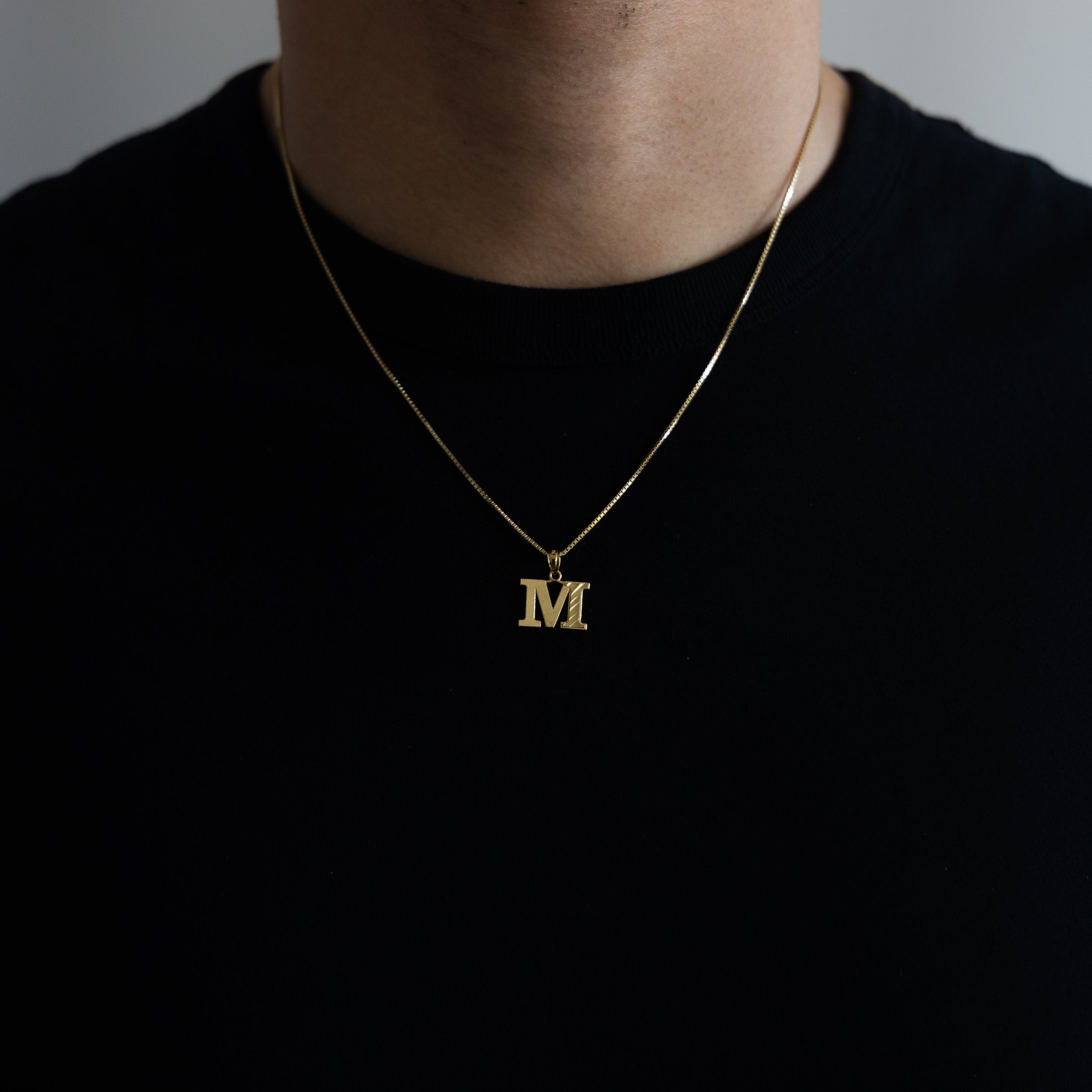 Gold Bold Letter M Pendant Necklace - A to Z Initial Jewelry for Women - Perfect for Gifts, Birthdays & Everyday Wear