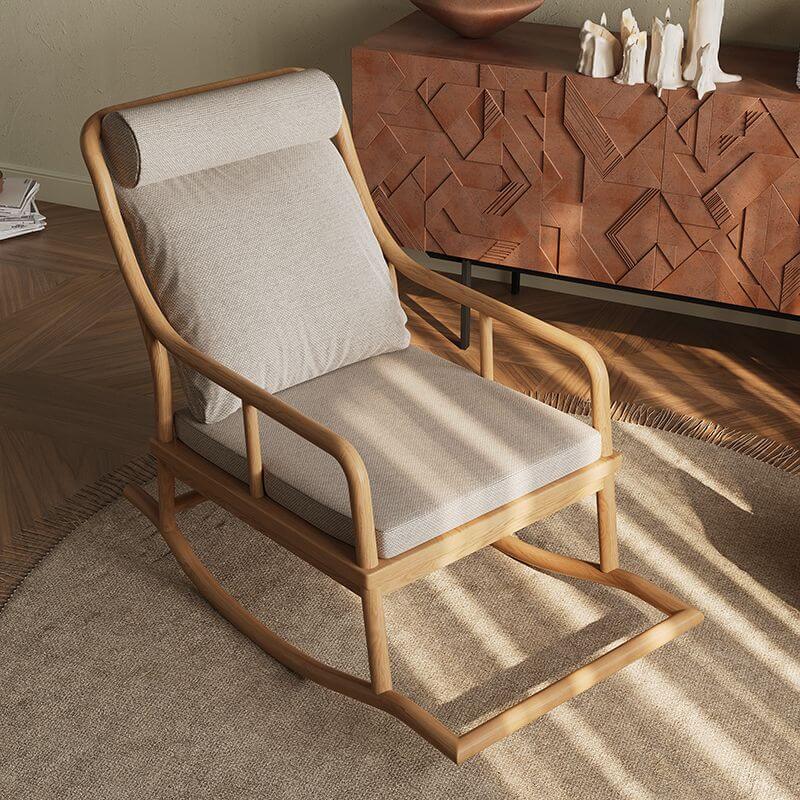 Premium Wooden Rocking Chairs for Front Porch - Midnight Black/Chalk/Azure Craftsman Style with Rear Support & Stationary Base | Perfect for Relaxing, Outdoor Decor & Country Home Sitting Areas