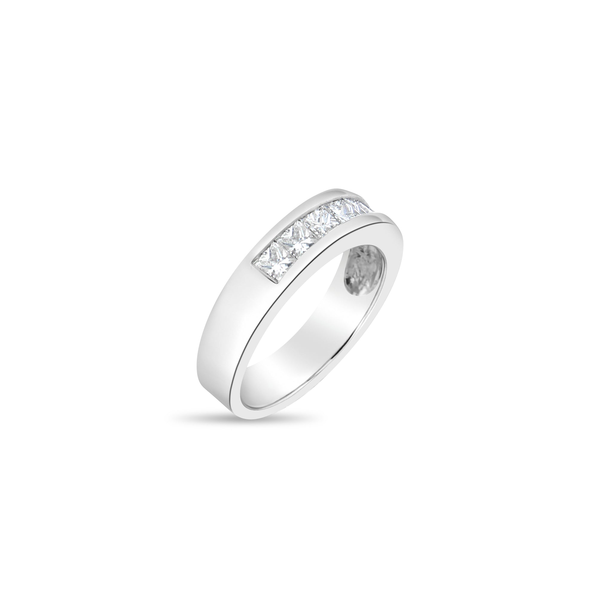 5MM Princess Cut Channel Wedding Band Ring for Women - Elegant Diamond Bridal Jewelry for Engagement, Anniversary & Special Occasions