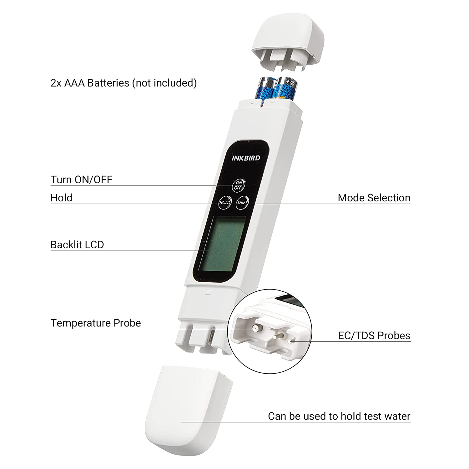 ITDS 01 Digital Water Quality Tester - Accurate pH, TDS & Temperature Meter for Drinking Water, Aquariums & Pools | Home, Lab & Outdoor Use