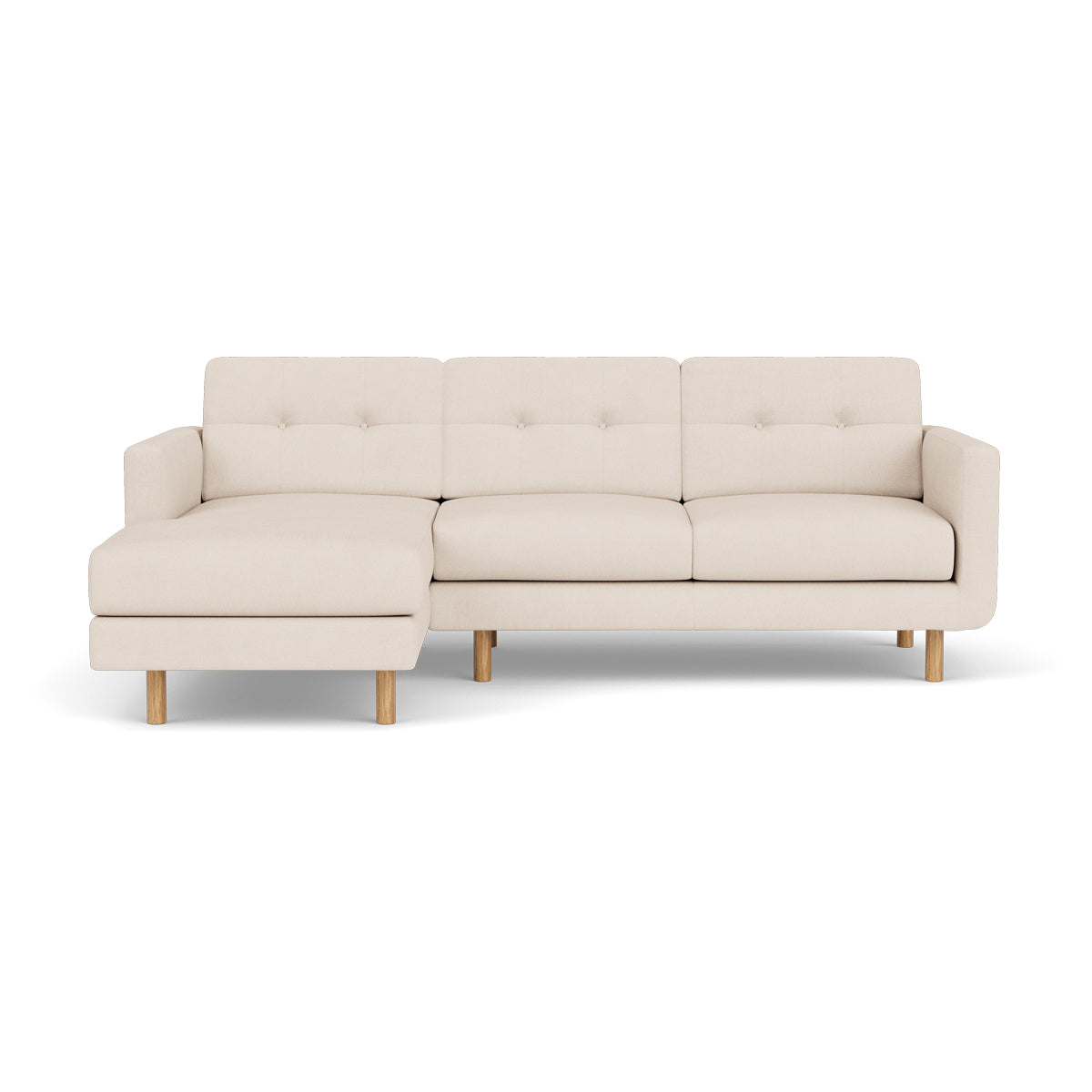 Conrad Fabric Left Chaise Sofa - Modern L-Shaped Sectional Couch with Reversible Chaise Lounge for Living Room, Apartment & Home Theater Comfortable Seating