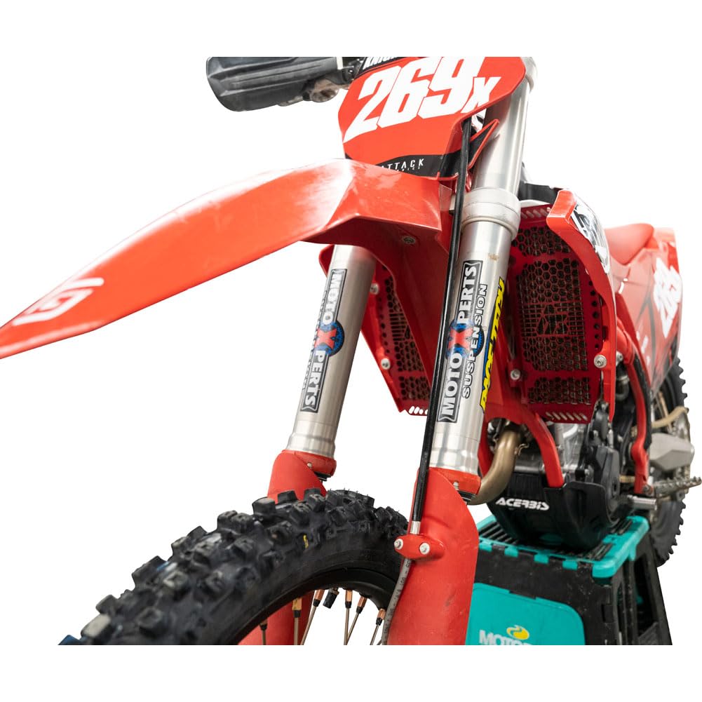 Tusk Billet Aluminum Radiator Guards - Red - Fits GASGAS EC 300 & EX 300 (2021-2025 Models) - Dirt Bike & Off-Road Motorcycle Protection