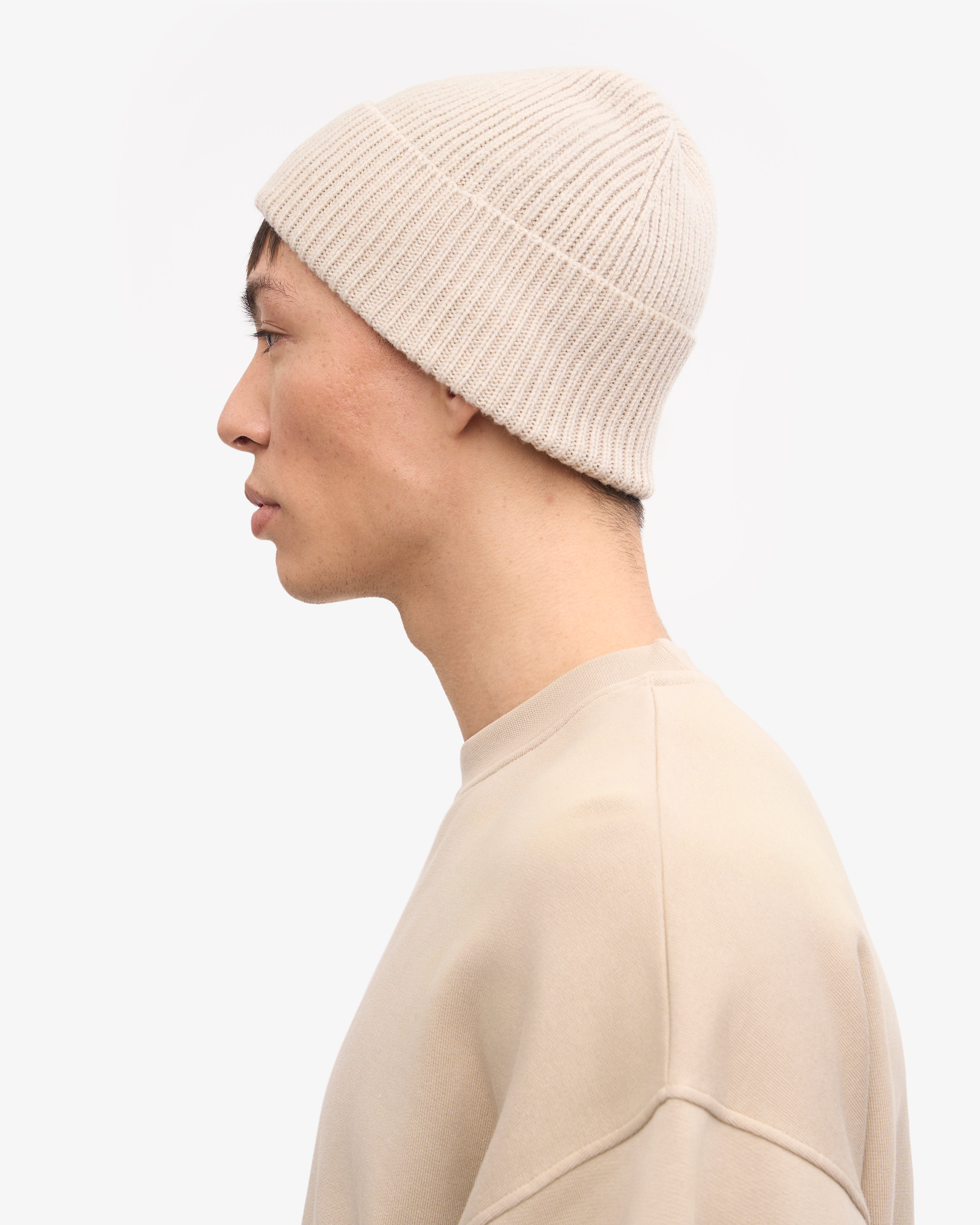 Premium Merino Wool Beanie - Soft & Warm Winter Hat for Men & Women - Ivory White - Perfect for Skiing, Hiking & Outdoor Activities