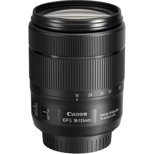 Canon EF-S 18-135mm f/3.5-5.6 IS USM Zoom Lens Kit with Deluxe Bundle - White Box Version for DSLR Photography, Travel & Portrait Shooting