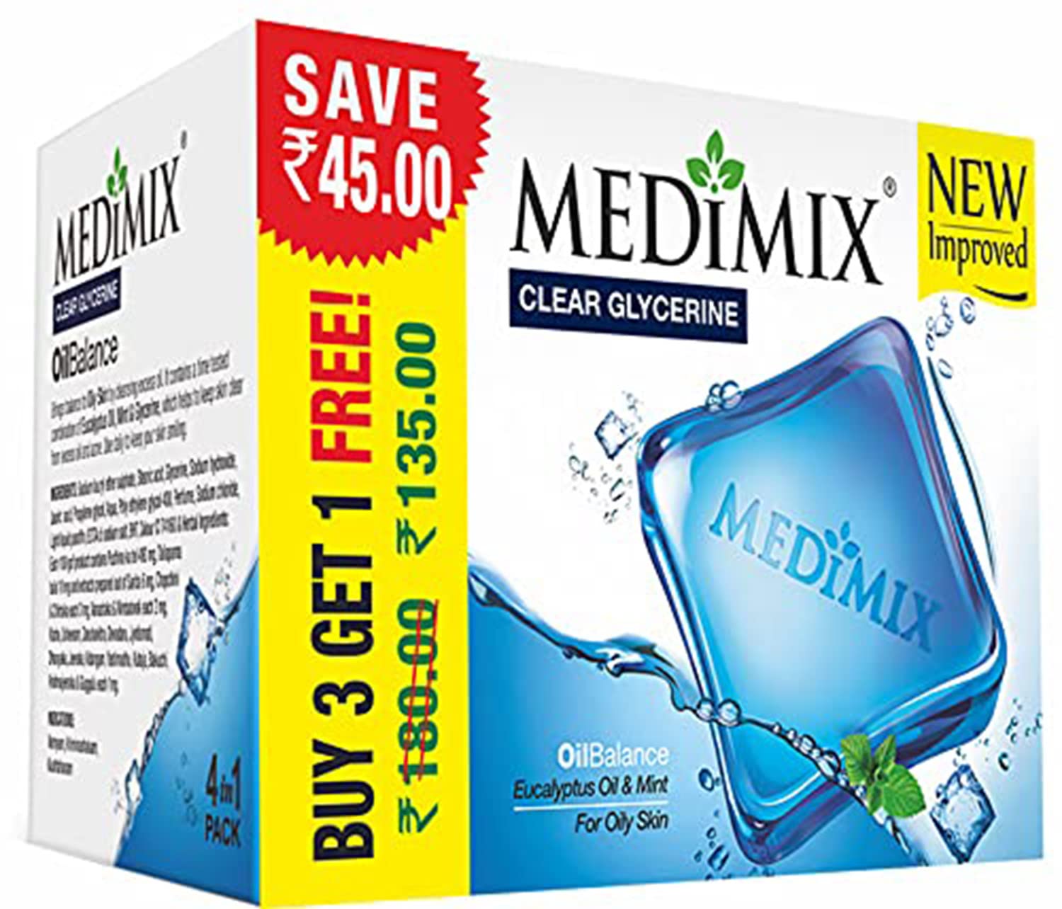 Medimix Ayurvedic Soap Multi-Piece Pack (3 x 100g) with 1 Free Bar - Natural Herbal Cleanser for Glowing Skin | Perfect for Daily Bathing, Travel & Gym Use