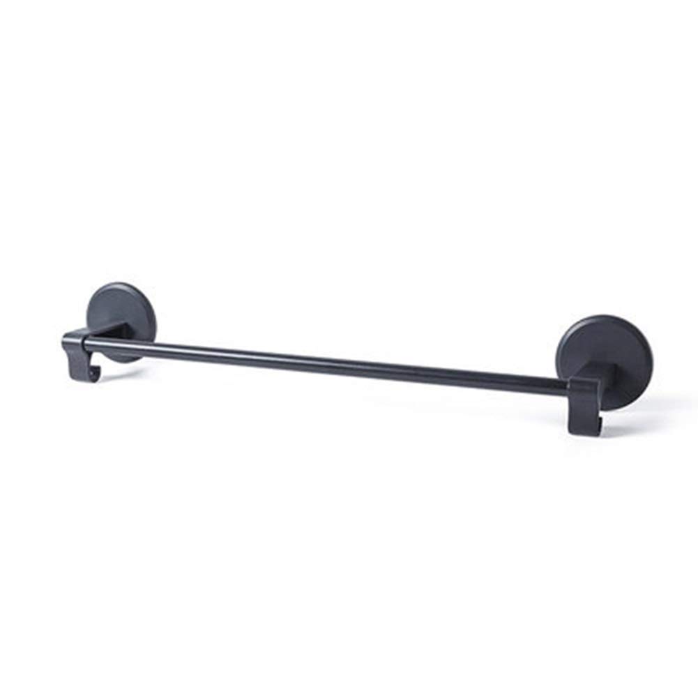 YIRAN Bathroom Towel Rack - Heavy Duty Suction Cup Wall Mount with 2 Hooks, Detachable Bath Towel Shelf & Organizer for Kitchen, Laundry Room, Dorm - Space Saving Storage Solution