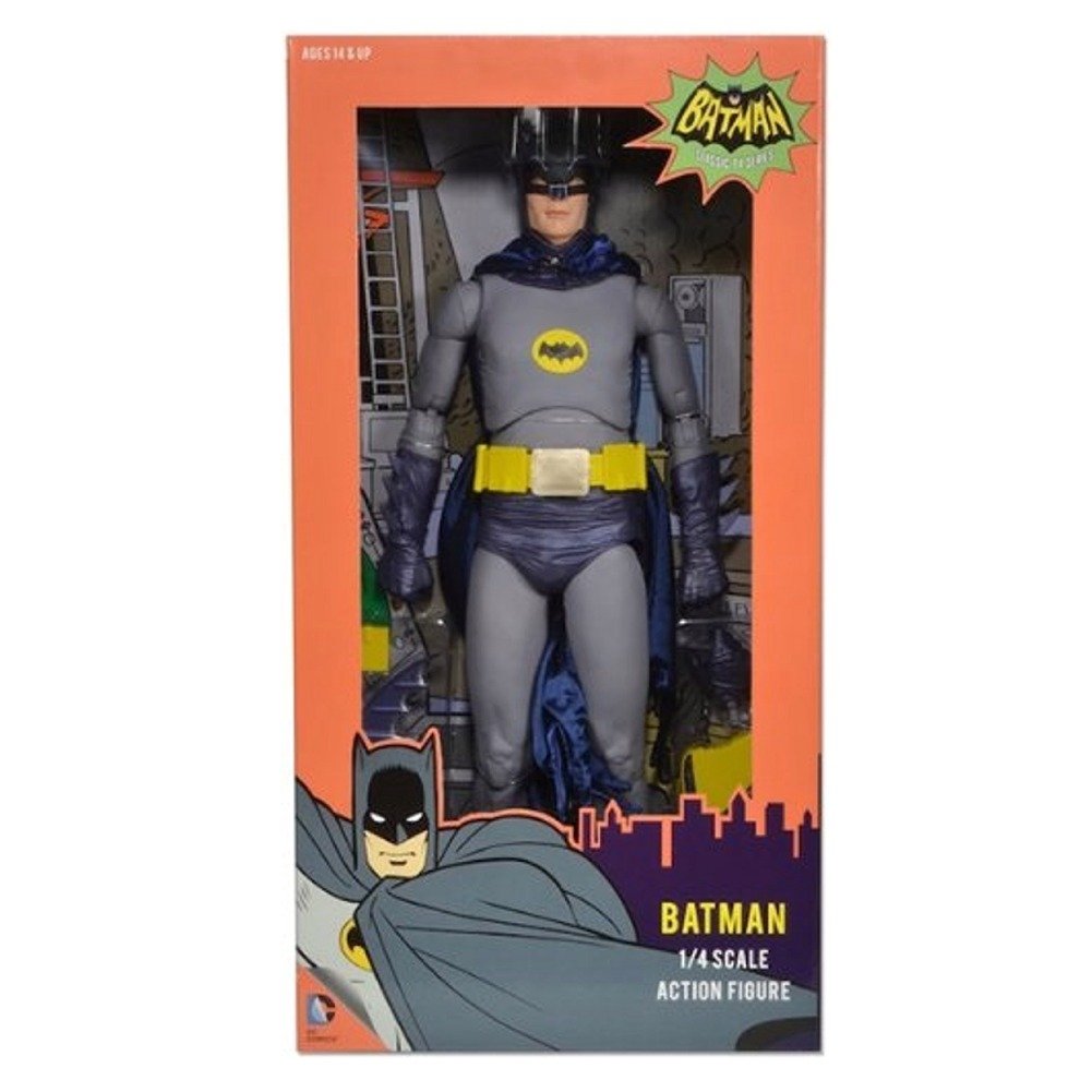 NECA Batman Adam West 1/4 Scale Collectible Action Figure - DC Comics Superhero Display for Home & Office Decor