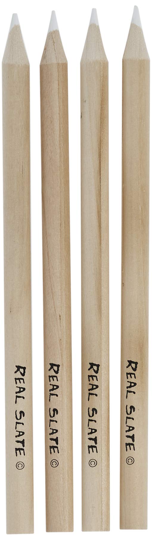 Pepperell Real Slate Chalk Pencils 5-Pack with Sharpener - Natural Sandalwood Scented for Classroom, Home Schooling & Art Projects - Smooth Writing on Slate Boards & Chalkboards