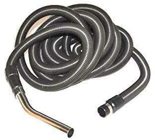 30Ft Black Vacuum Hose with Button - Universal Fit for All Central Vacuum Cleaners - Ideal for Home Cleaning, Car Detailing, and Pet Hair Removal