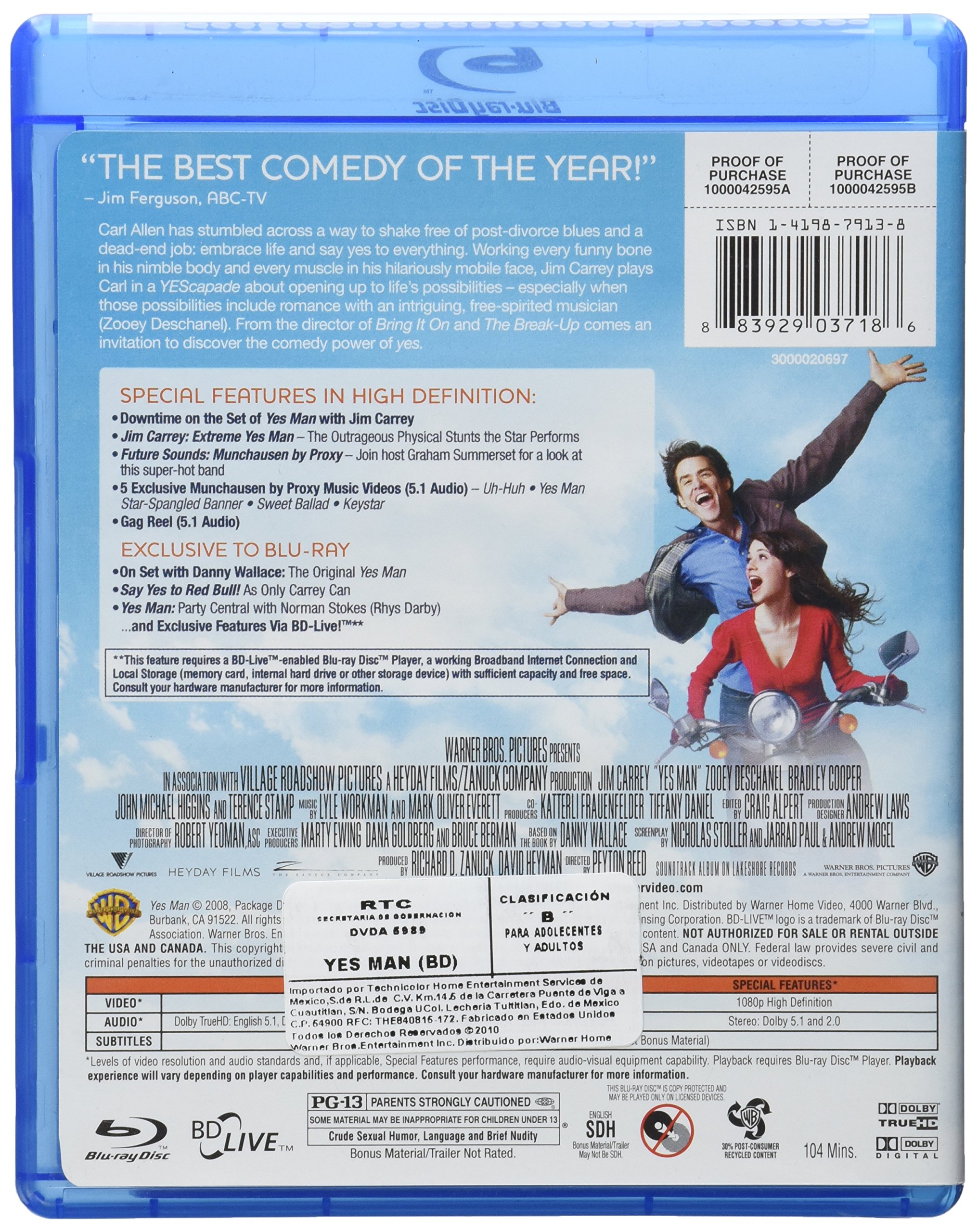 Yes Man [Blu-ray] - Jim Carrey Comedy Movie - Perfect for Movie Nights, Gifts & Home Entertainment Collections