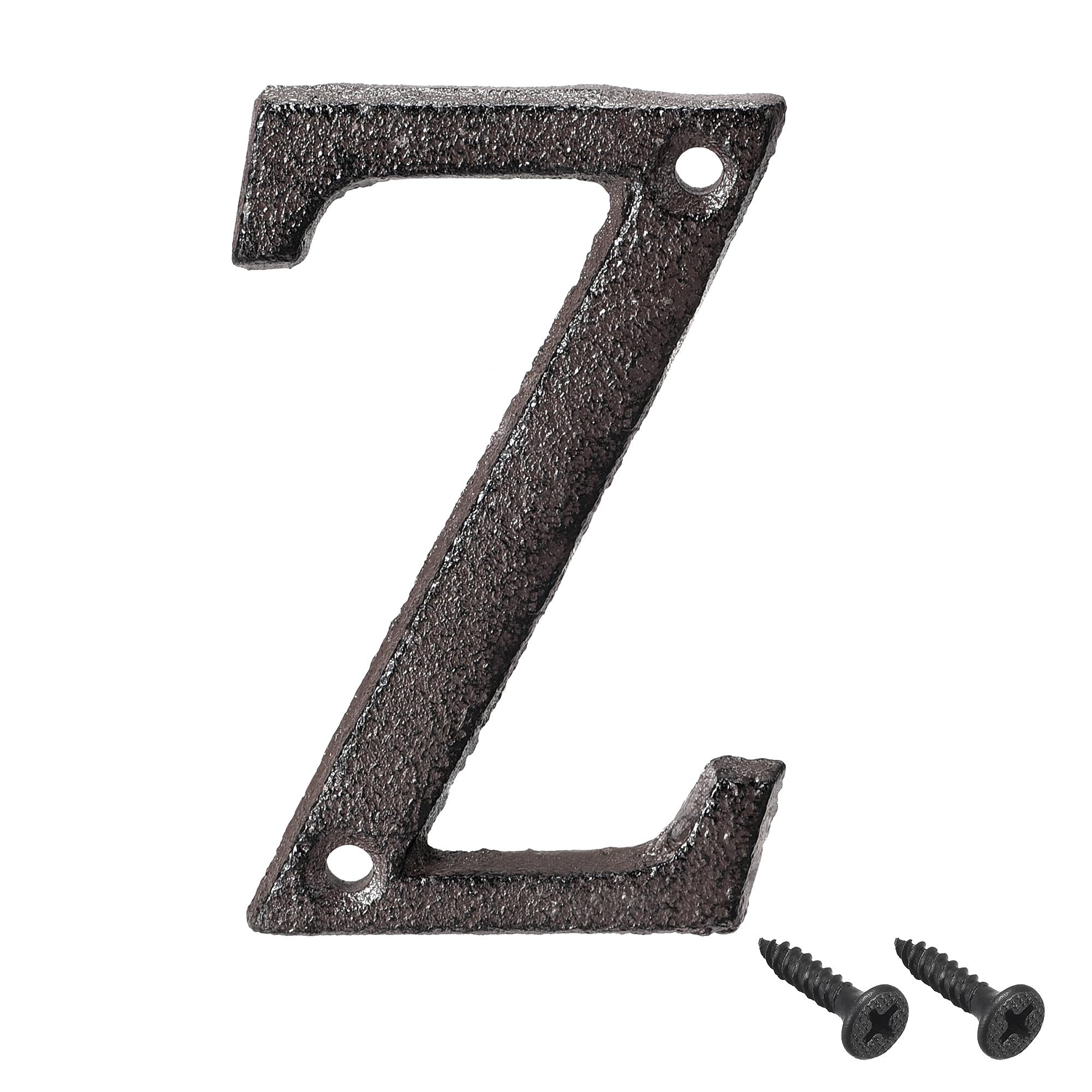 3 Inch Cast Iron Letter Z - Rustic House Letter for Home, Hotel & Mailbox Address Sign - Perfect for Front Door, Porch, Garden & Outdoor Decor