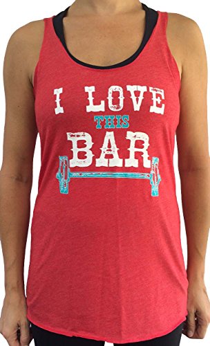SoRock Women's I Love This Bar Tri-Blend Tank Top - Soft Vintage Style Sleeveless Shirt for Concerts, Bars & Casual Outings