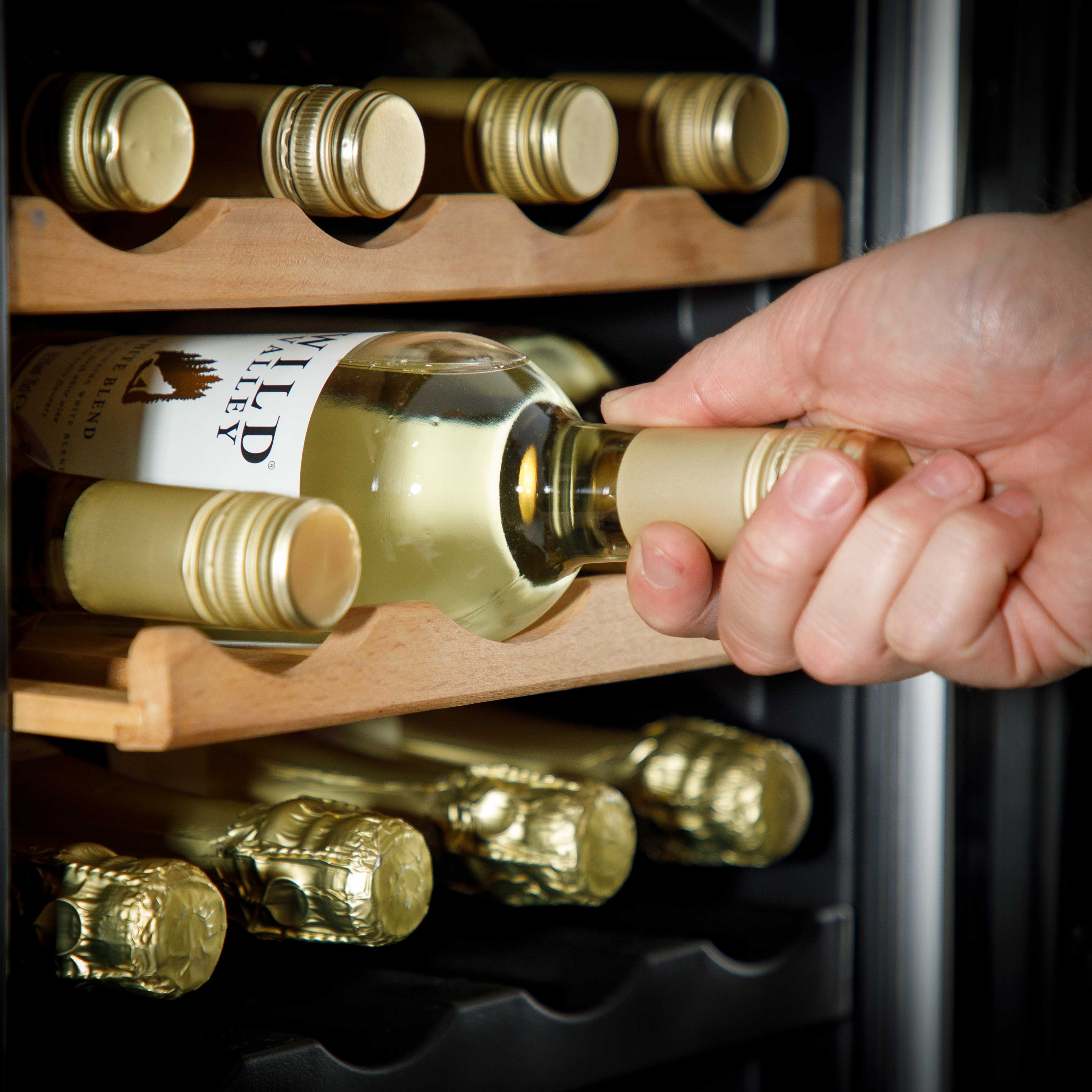 Baridi 44 Bottle Dual Zone Wine Cooler Refrigerator with Touch Screen Controls & Wooden Shelves - Perfect for Home Bars, Restaurants, and Wine Cellars