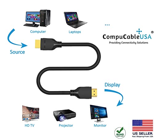 4K Ultra HD HDMI Cable 6 Feet 5 Pack - High Speed 18Gbps Gold Plated Connectors for TV, Monitor, Gaming, Home Theater - Male to Male HDMI 2.0 Cord (Perfect for PS5, Xbox, Roku, Apple TV, PC)