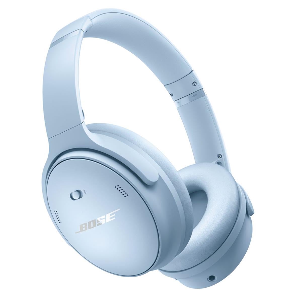 Bose QuietComfort 45 Wireless Bluetooth Noise Cancelling Over-Ear Headphones with Portable Charger - Moonstone Blue | Premium Sound for Travel, Work & Home Office Use