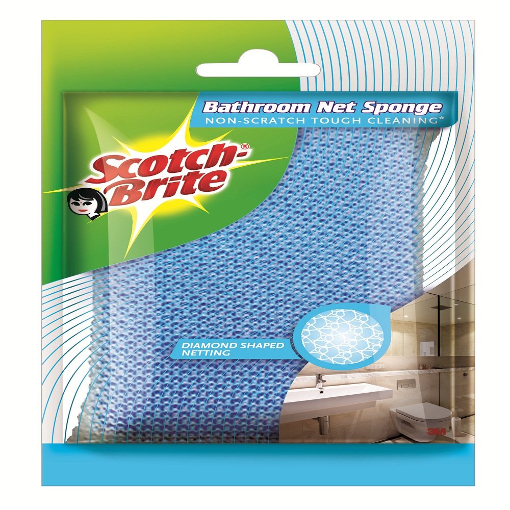 Scotch-Brite Bathroom Cleaning Sponge - Non-Scratch Scrubber for Sinks, Tubs & Showers - 1 Pack - Perfect for Deep Cleaning and Stain Removal