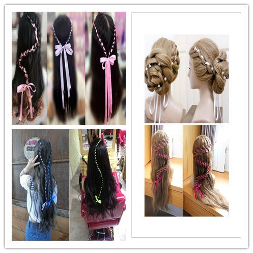 STORE99® 5mm DIY Lace Ribbon - 31 Colors Polyester Hair Accessories for Braiding, Hairpins & Hair Clips (F046) - Perfect for Weddings, Cosplay & DIY Crafts