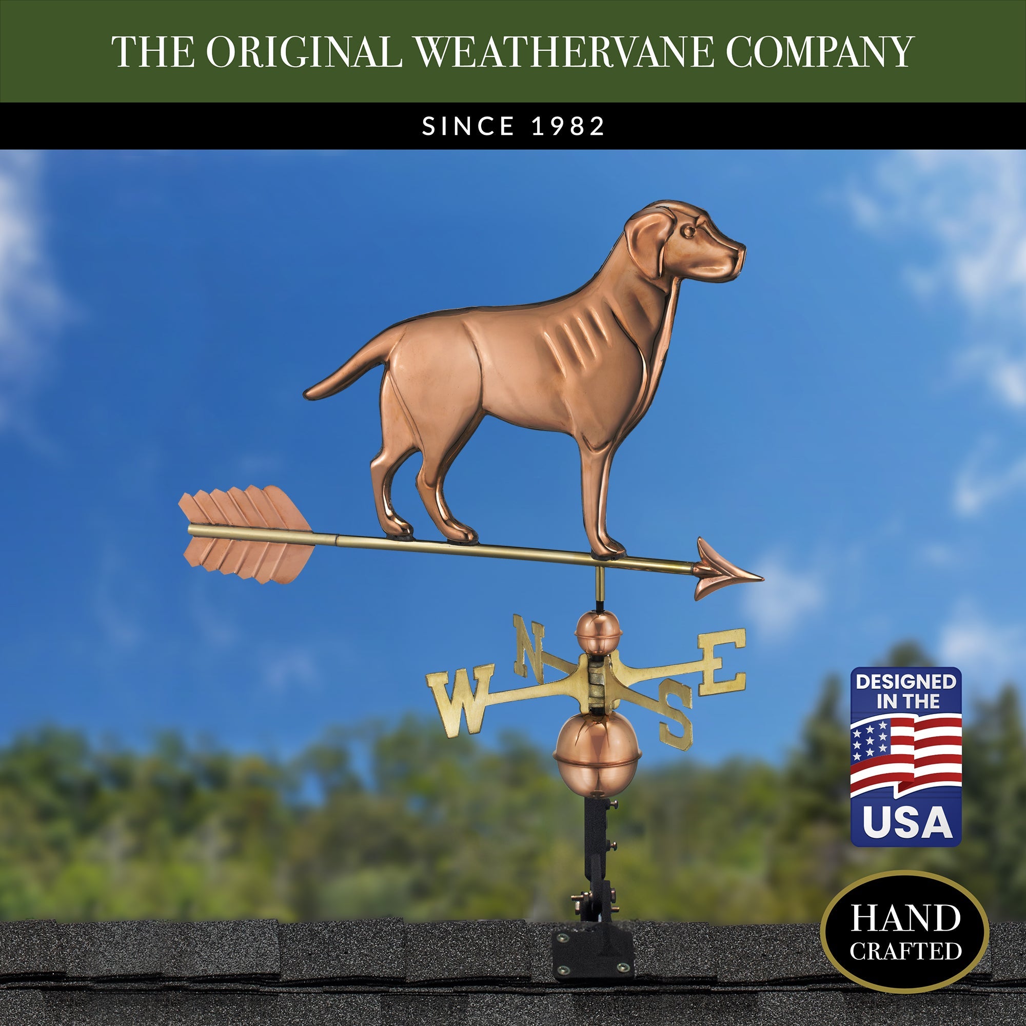 Labrador Retriever Weathervane - Outdoor Garden Decor for Dog Lovers | Rustic Metal Yard Art for Home & Farmhouse | Perfect Gift for Pet Owners