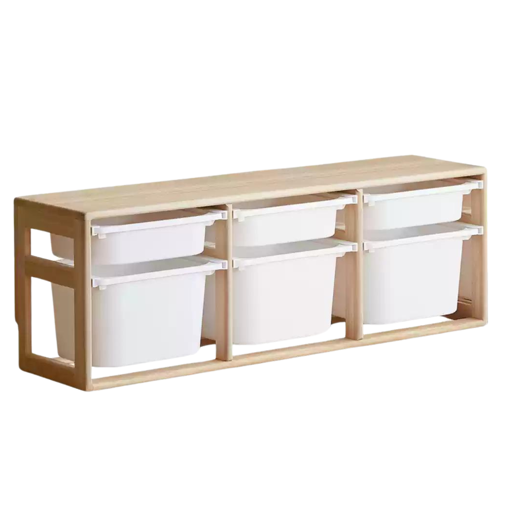 **Solid Wood Montessori Toy Storage Shelf for Kids - Organize Playroom, Nursery & Bedroom Toys - Eco-Friendly Poplar Wood Children's Bookshelf**