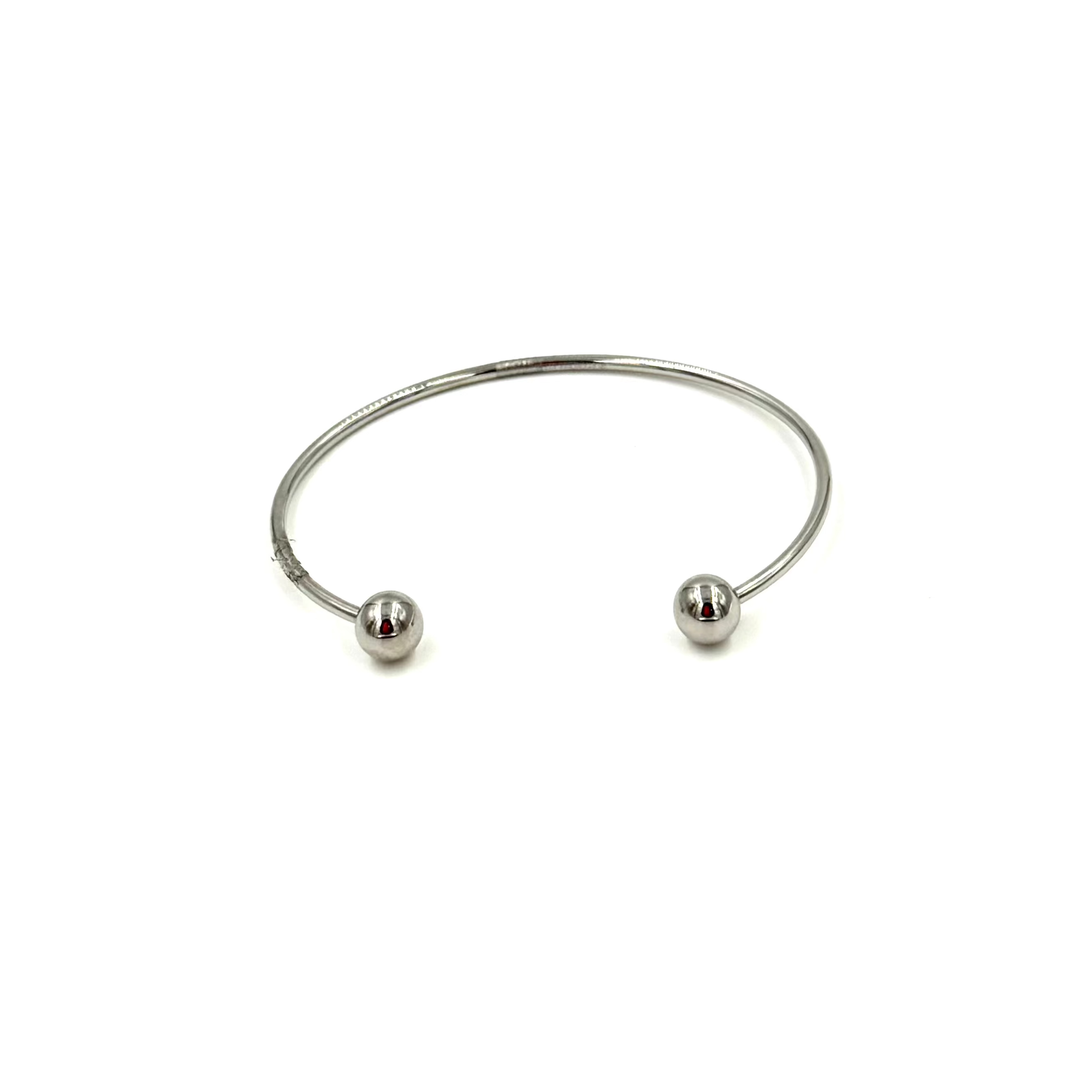 Ashley Gold Stainless Steel Single End Ball Bangle Bracelet for Women - Elegant Jewelry Gift for Birthday, Anniversary & Special Occasions