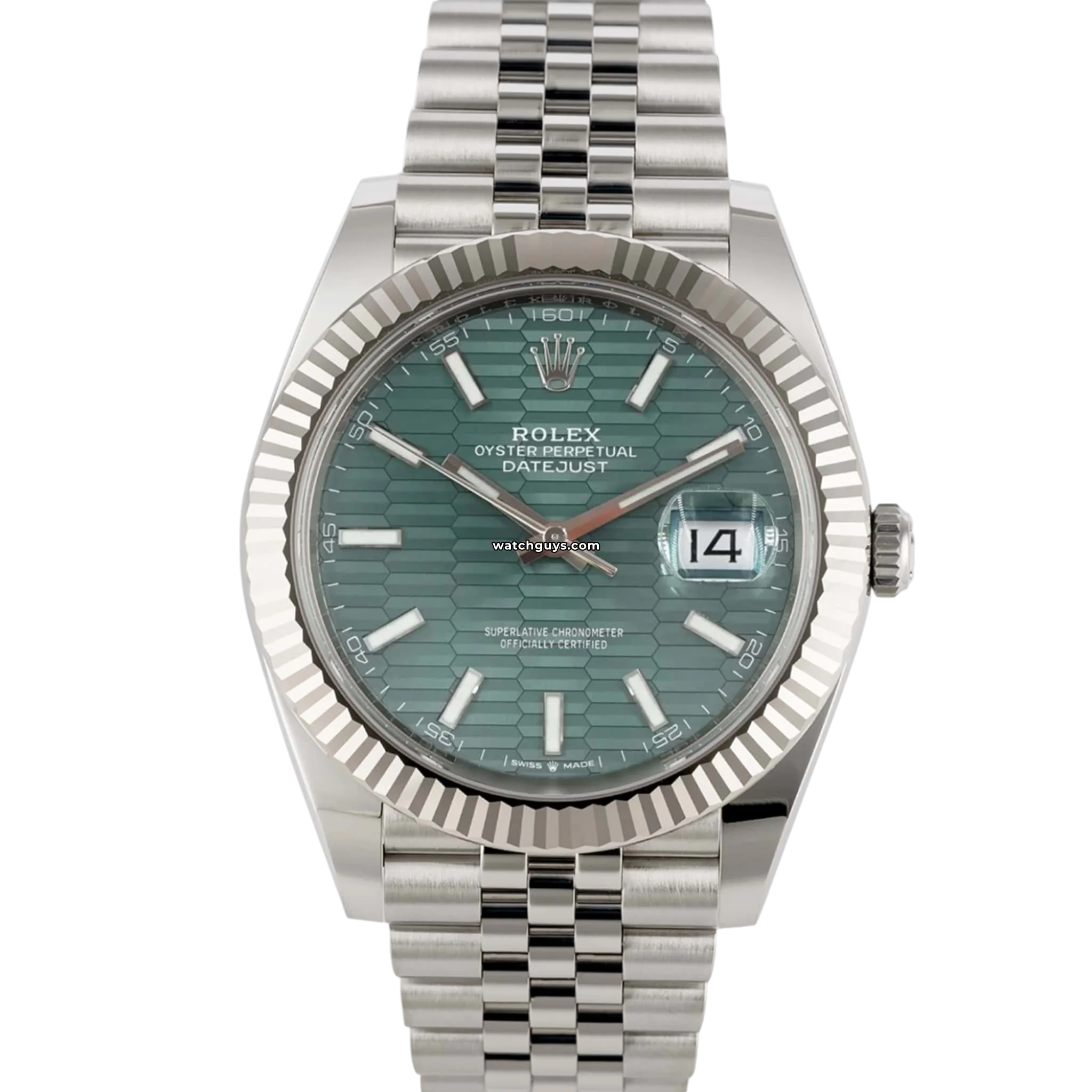 Rolex Datejust 126334 Stainless Steel Watch with Green Motif Dial - Perfect for Business, Formal Events & Luxury Gift Giving
