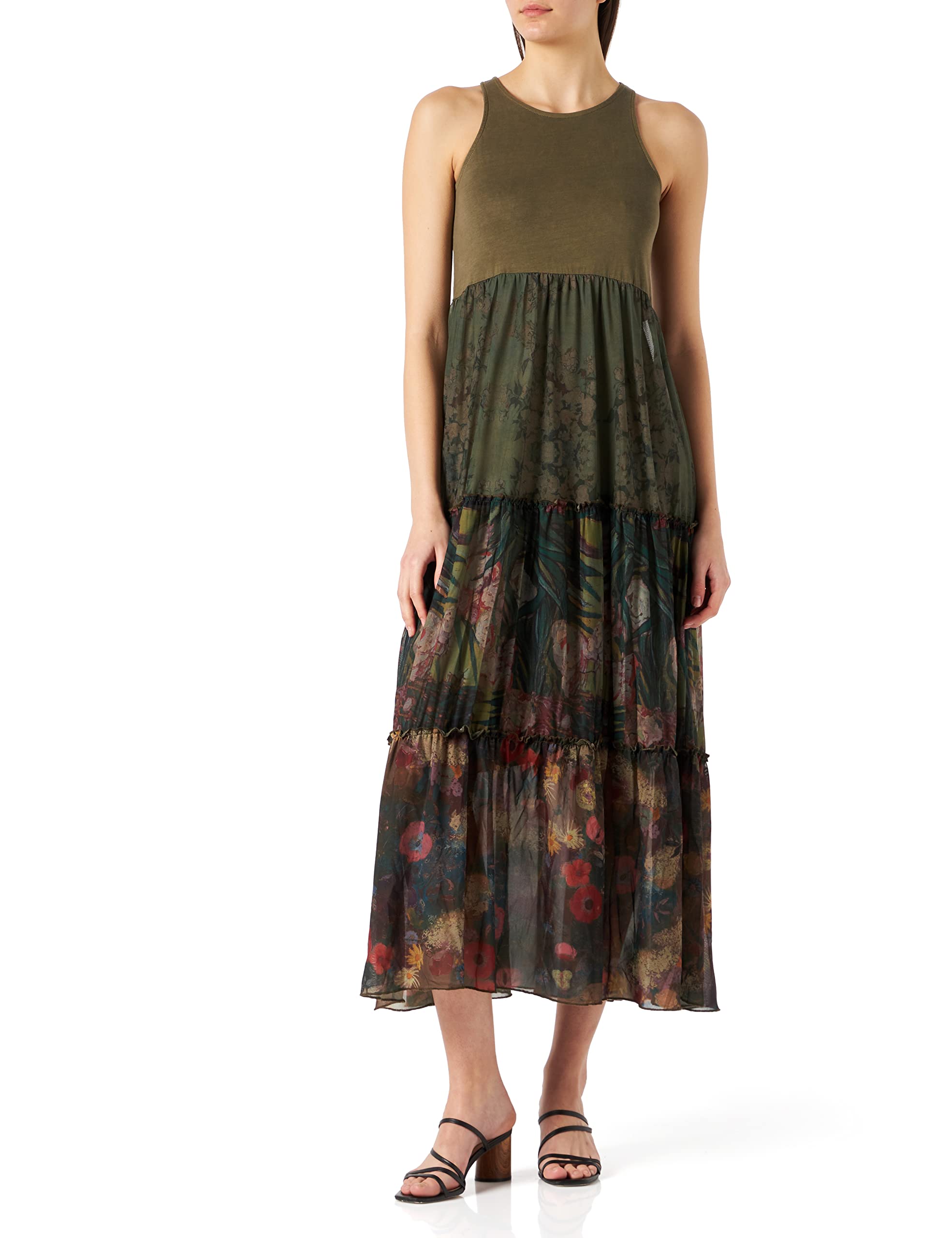 Desigual Women's Floral Print Summer Dress - Lightweight & Comfortable Casual Sundress for Beach, Vacation, and Everyday Wear
