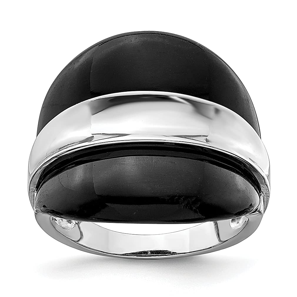 925 Sterling Silver Black Onyx Wedding Ring Band for Women - Natural Stone Fine Jewelry, Elegant Gift for Her - Perfect for Anniversaries, Engagements & Special Occasions