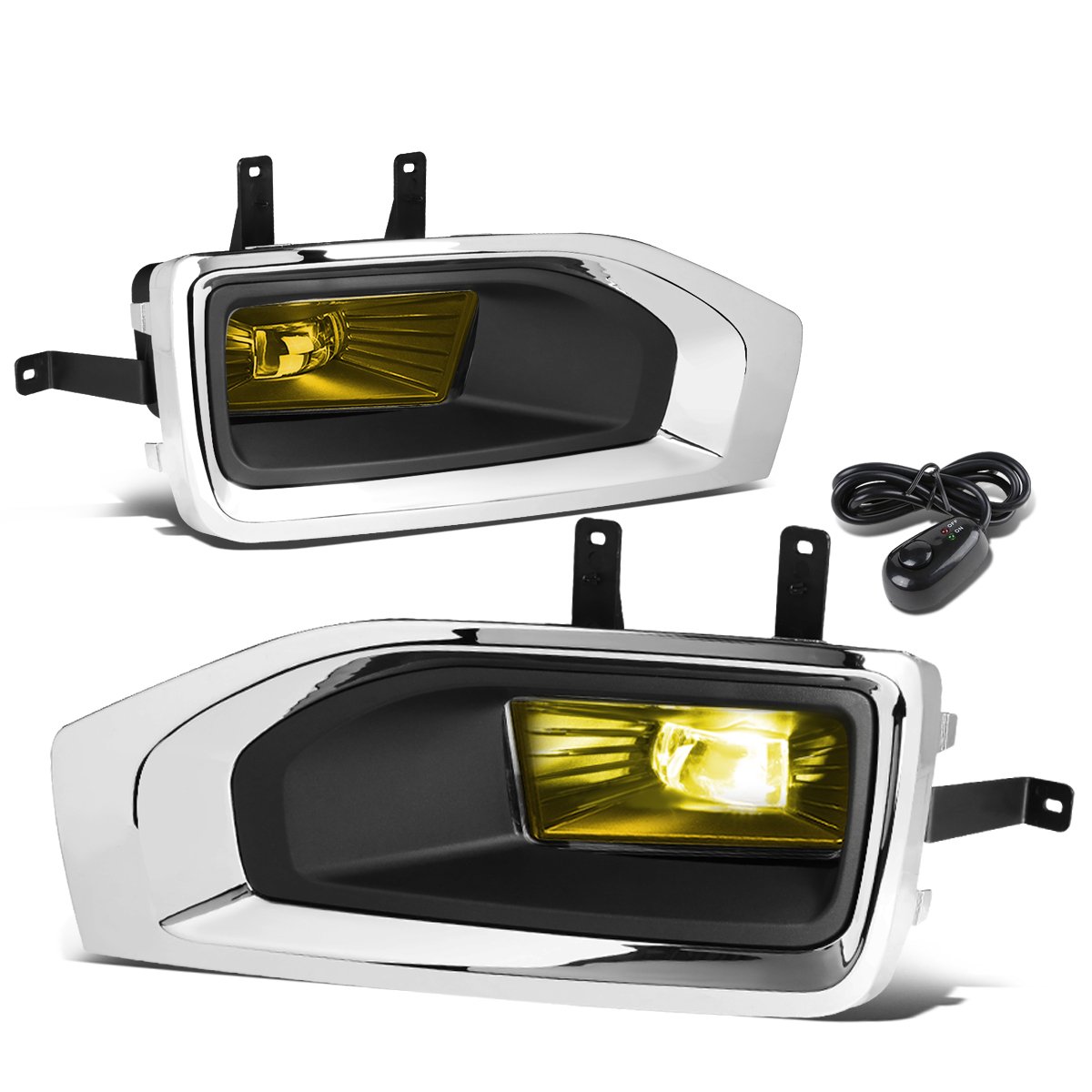 DNA MOTORING FL-ZTL-263-AM LED Fog Light Kit with Bezel & Switch - Compatible with 2007-2008 Cadillac Escalade, 2007-2013 Chevrolet Avalanche, 2007-2015 Chevy Silverado - Upgrade Your Truck's Night Visibility for Off-Road & Foggy Conditions
