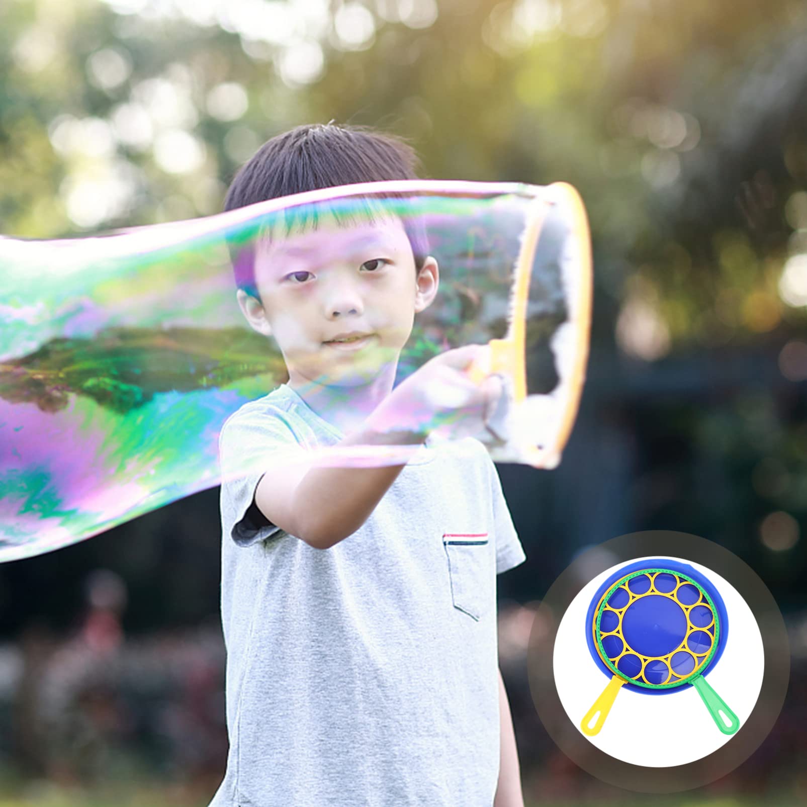 3pcs Bubble Wands Set for Big Bubbles - Fun Bubble Maker with Tray | Bulk Party Favors for Kids Birthday, Outdoor Play & Summer Activities
