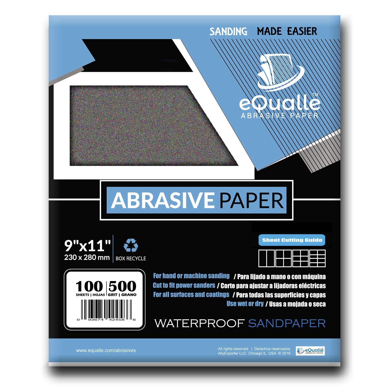 Premium Sandpaper Bundle - 2 Pack (100 Sheets Each) 500 Grit & 280 Grit for Woodworking, Metal Polishing & DIY Projects | Fine & Medium Grit Sandpaper for Smoothing & Finishing