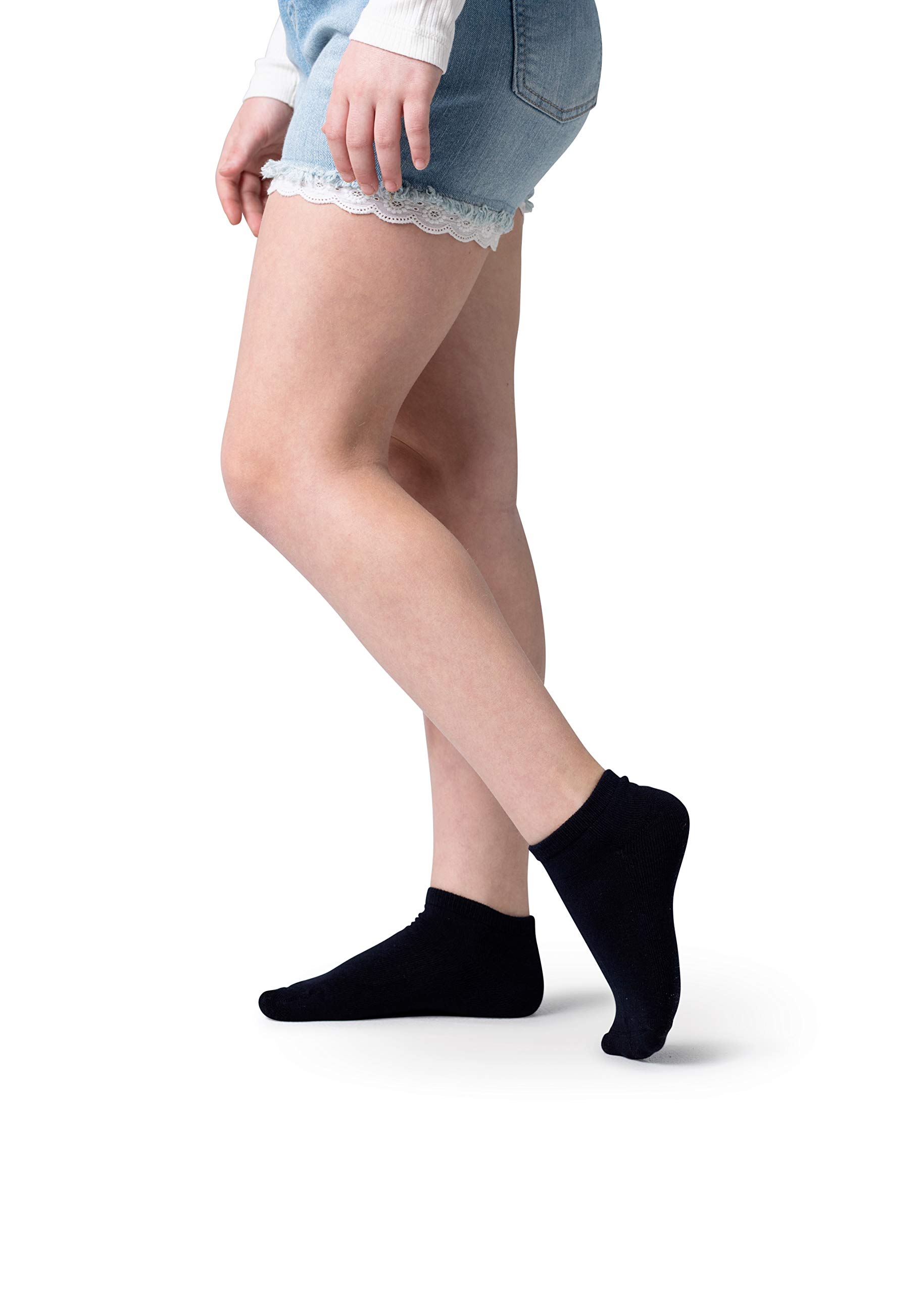 **Silky Toes Kids Bamboo Athletic Seamless Ankle Socks with Cushion - 3 or 6 Pairs No Show Socks for Boys & Girls - Breathable, Soft & Comfortable for Sports, School & Everyday Wear**