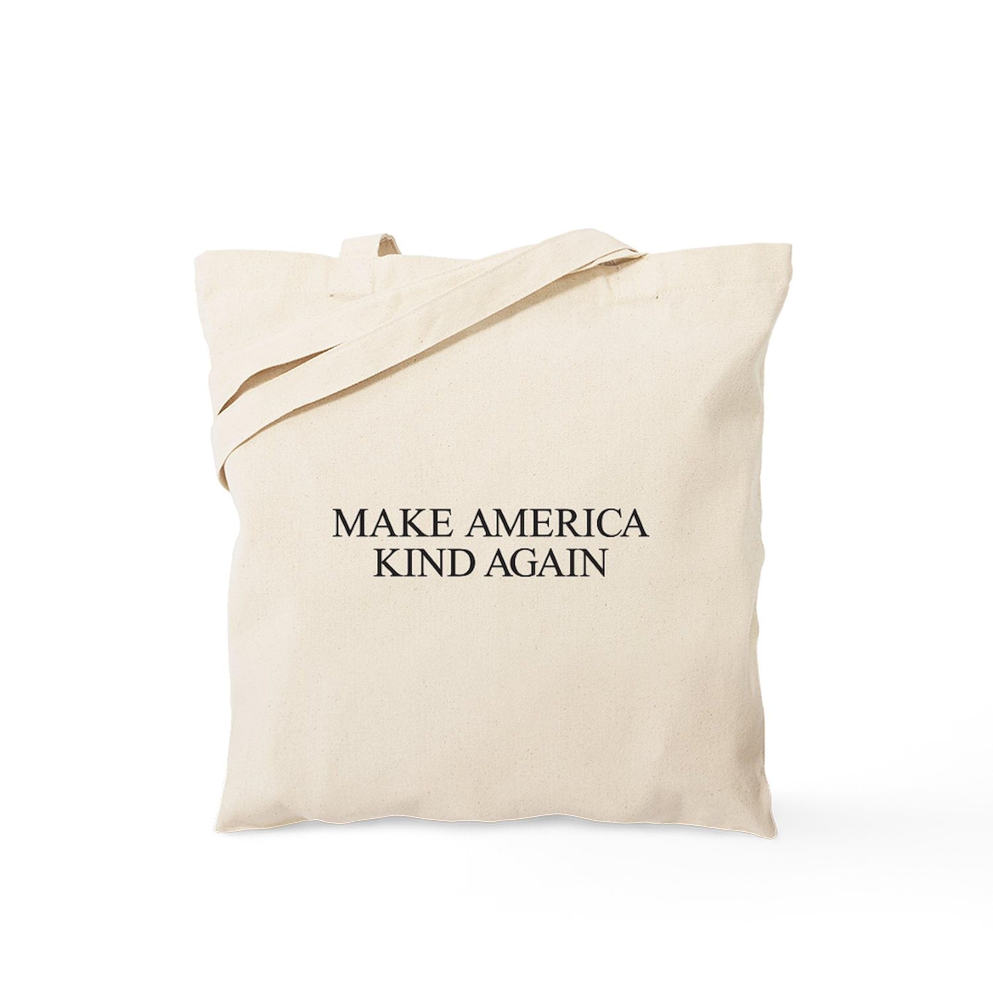 Make America Kind Again Tote Bag - Eco-Friendly Natural Canvas Reusable Shopping Bag for Groceries, Beach & Everyday Use