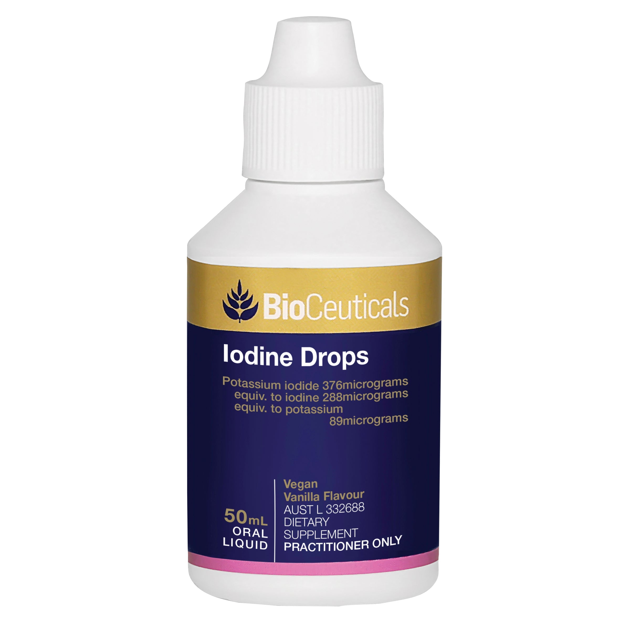 BioCeuticals Iodine Oral Drops - Premium Liquid Iodine Supplement for Thyroid Support, Metabolism & Immune Health - Ideal for Daily Wellness & Detox