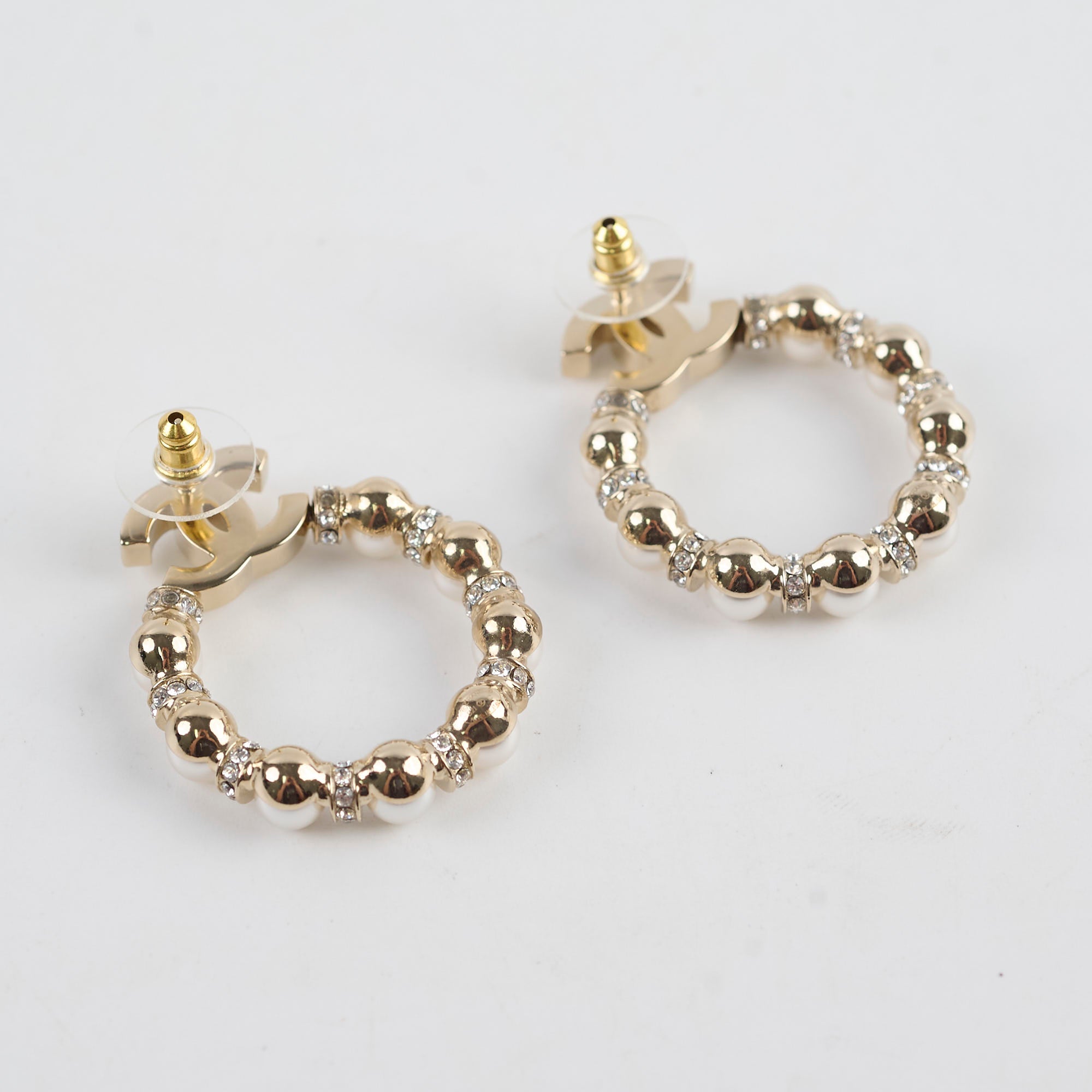 Chanel CC Logo Pearl Wreath Earrings - Luxury Fashion Jewelry for Women | Perfect for Parties, Weddings & Special Occasions