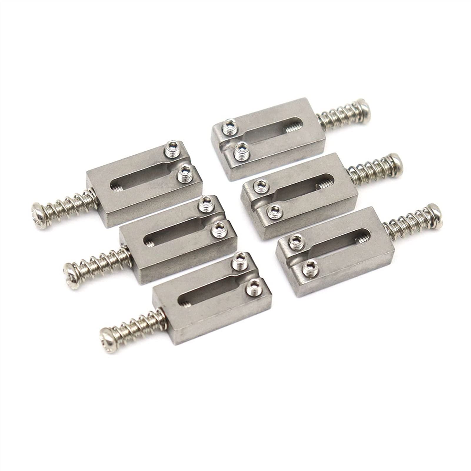 6-Piece Stainless Steel Electric Guitar Bridge Saddle Set - Replacement Fixed Bridge String Saddles for Electric Guitar Parts - Perfect for Guitar Repair, Maintenance & Tone Enhancement